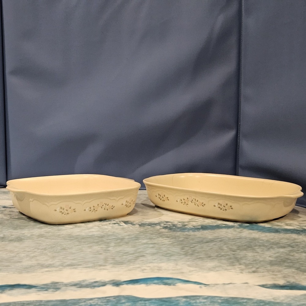 Pfaltzgraff Set of 2 Stoneware Baking Dishes Oven Safe Casserole Dish‎ USA